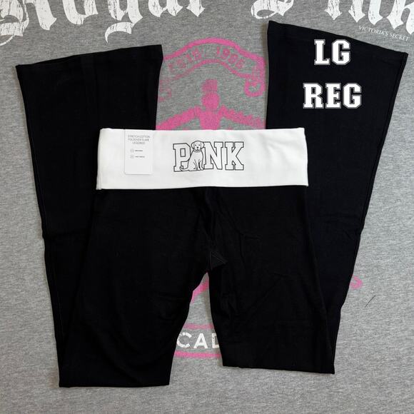 NEW! VS PINK Limited Edition Spring Break Midnight Foldover Flare Legging - LG R - Picture 1 of 10
